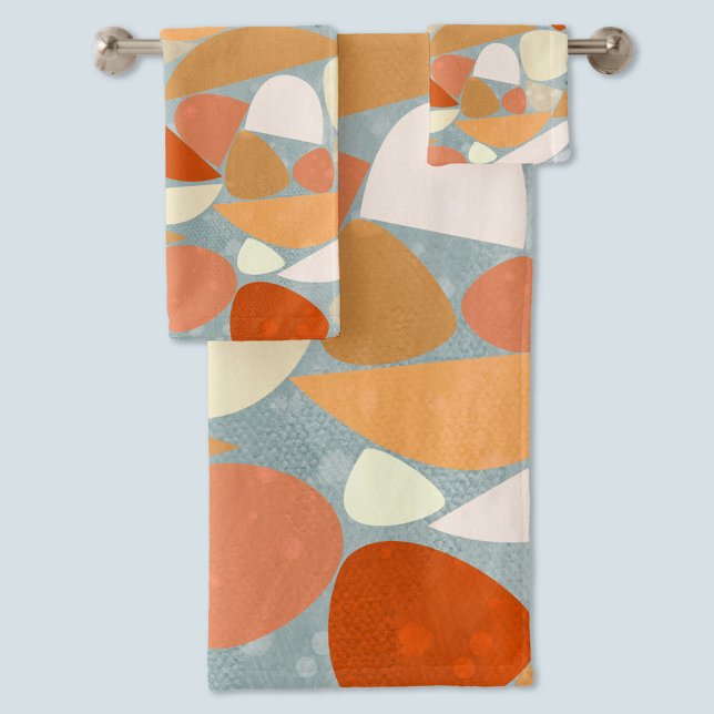 Modern Abstract Pastel Geometric Bath Towel Set (Creator Uploaded)