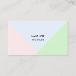 Modern Abstract Pastel Gold Rose, Blue and Green Business Card
