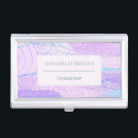 Modern Abstract Pastel Pattern Personalised Business Card Holder<br><div class="desc">Soft purple,  pink and blue pastel tone abstract art,  elegant modern business card case.</div>