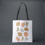 Modern Abstract Pastel Shapes Tote Bag<br><div class="desc">Pretty grey,  dark orange,  pink,  and green abstract shapes. Some have black offset outlines.</div>