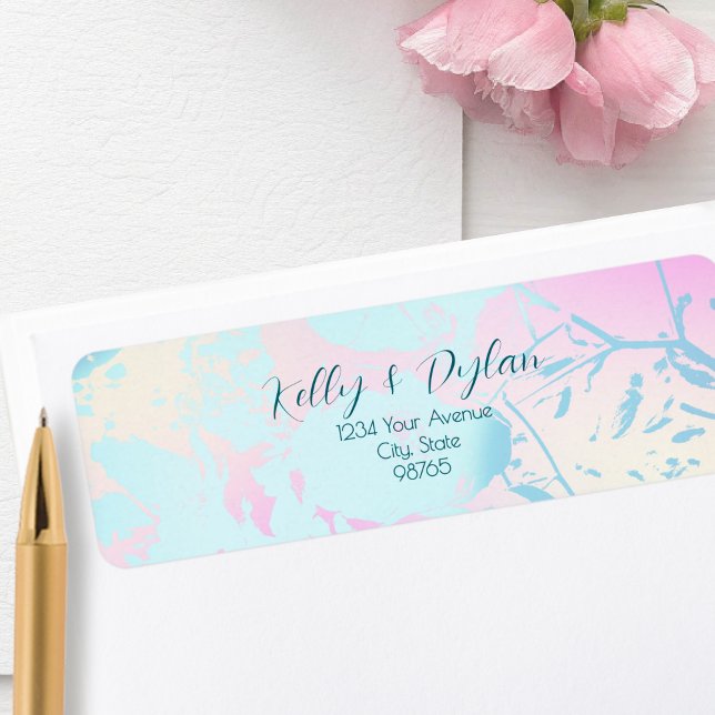 Modern Abstract Pastel Wedding Address (Creator Uploaded)