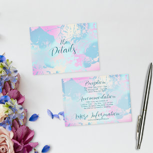 Modern Abstract Pastel Wedding Enclosure Card