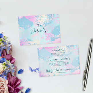 Modern Abstract Pastel Wedding  Enclosure Card