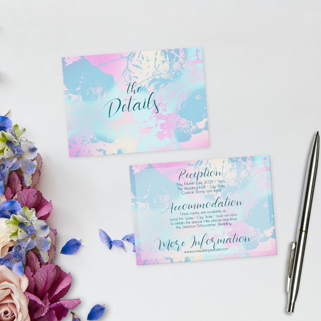 Modern Abstract Pastel Wedding  Enclosure Card (Creator Uploaded)