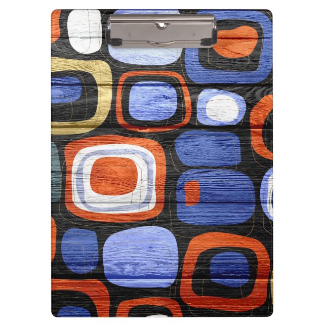 Modern Abstract Pastel Wood Look Clipboard (Front)