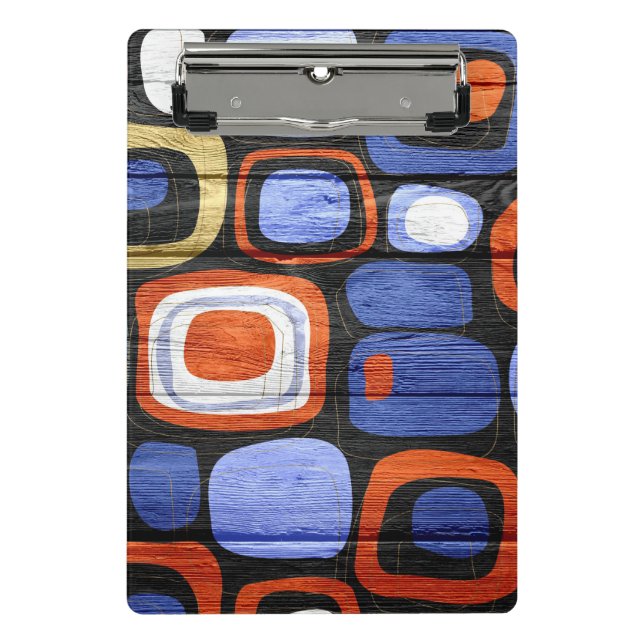 Modern Abstract Pastel Wood Look Mini Clipboard (Front)