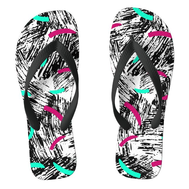 Modern Abstract pattern . Flip Flops (Footbed)