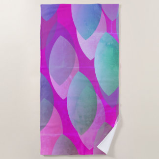 Modern Abstract Pattern | Magenta Purple Pink Teal Beach Towel