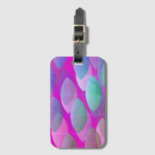 Modern Abstract Pattern Magenta Purple Pink Teal Luggage Tag