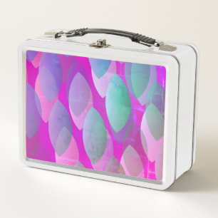 Modern Abstract Pattern   Magenta Purple Pink Teal Metal Lunch Box