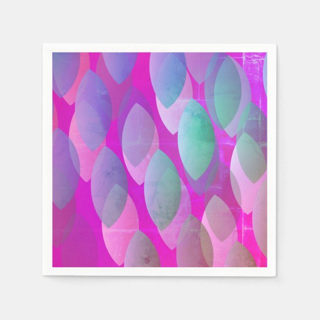 Modern Abstract Pattern | Magenta Purple Pink Teal Napkin (Front)
