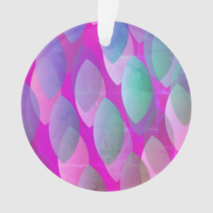 Modern Abstract Pattern Magenta Purple Pink Teal Ornament