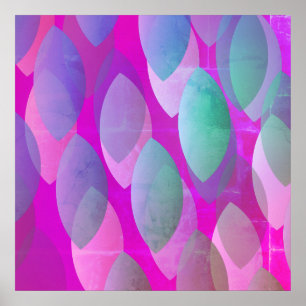 Modern Abstract Pattern   Magenta Purple Pink Teal Poster
