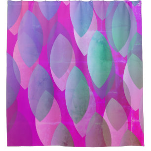 Modern Abstract Pattern   Magenta Purple Pink Teal Shower Curtain