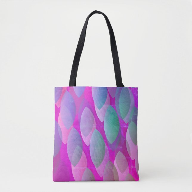 Modern Abstract Pattern | Magenta Purple Pink Teal Tote Bag (Front)