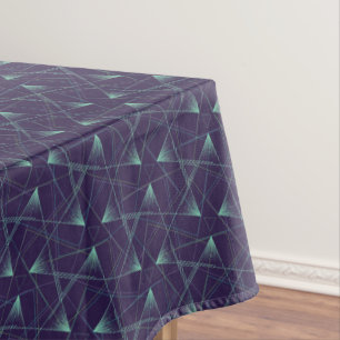 Modern Abstract Pattern Navy Blue Teal Geometric Tablecloth