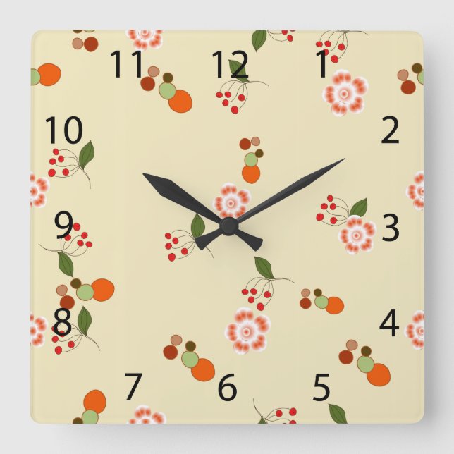 Modern Abstract Pattern Square Wall Clock (Front)