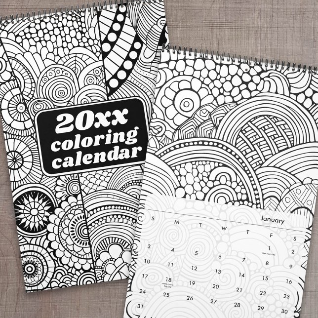 Modern Abstract Patterns Colouring Calendar (Photo Calendar)