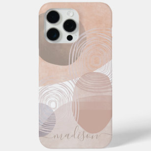Modern Abstract Peach Coral - Personalise iPhone 15 Pro Max Case