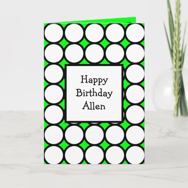 Modern Abstract Personalised Happy Birthday Card (Front)