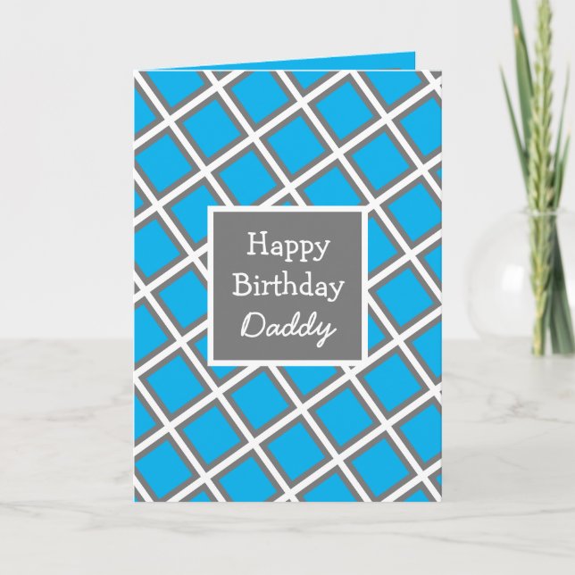 Modern Abstract Personalised Happy Birthday Daddy Card (Front)