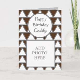 Modern Abstract Photo Card Happy Birthday Daddy