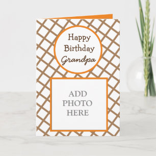 Modern Abstract Photo Card Happy Birthday Grandpa