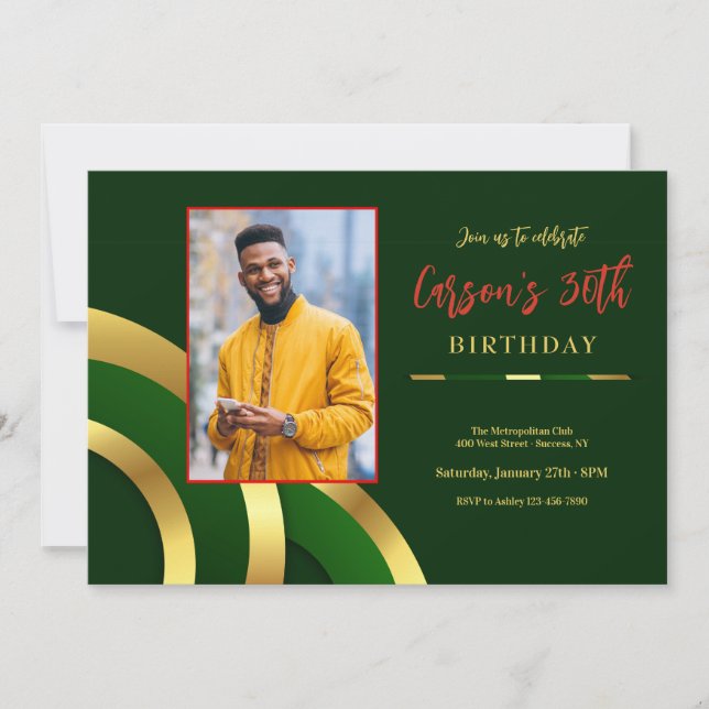 Modern Abstract Photo Invitation (Front)
