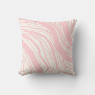 Modern Abstract Pink Beige Stripes Cushion