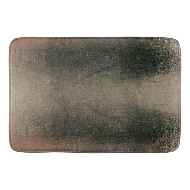 Modern Abstract Pink Black Gold Grunge Bath Mat (Front)