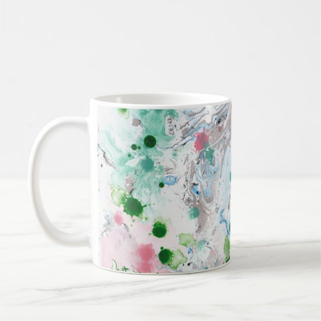 Modern Abstract Pink Blue Green Colours Template Coffee Mug (Left)