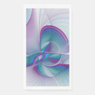 Modern Abstract Pink Blue Turquoise Fractal Art Napkin