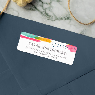 Modern Abstract Pink & Blue Watercolor