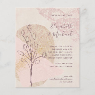 Modern Abstract Pink Blush Gold Budget Wedding