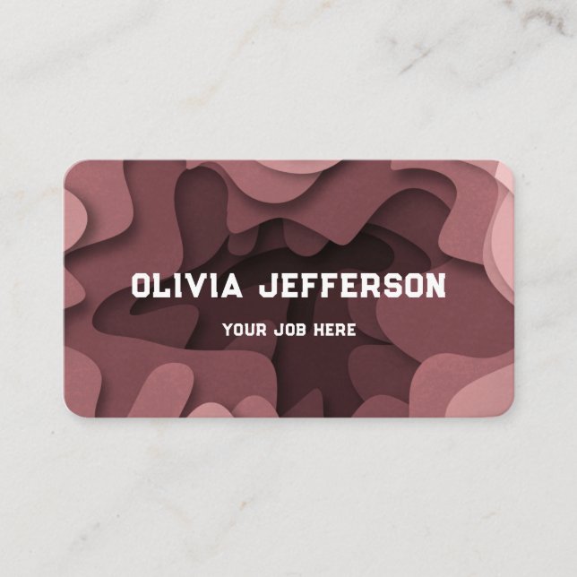 Modern Abstract Pink Doodle Business Card (Front)