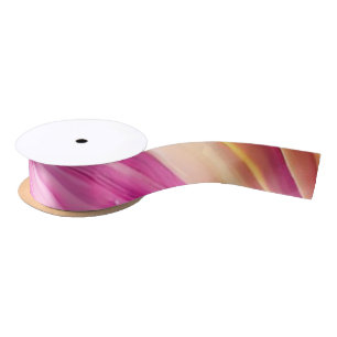 Modern Abstract-Pink Orange Yellow- Satin Ribbon