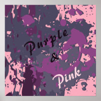 Modern Abstract Pink Purple Vector Paint Splatter