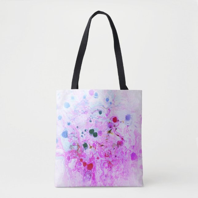 Modern Abstract Pink Red Yellow Green Template Tot Tote Bag (Front)
