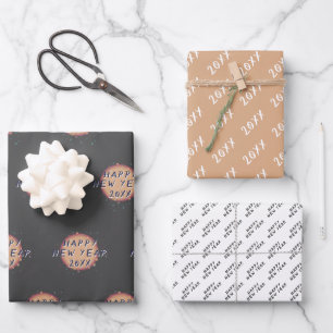 Modern Abstract Planet Happy New Year 2023 Wrapping Paper Sheet