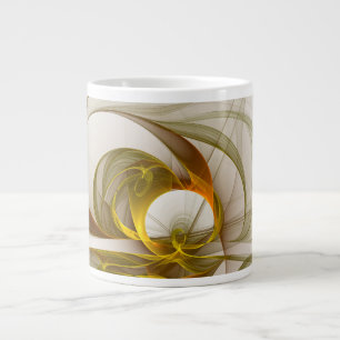 Modern Abstract Precious Metal Colors Fractal Large Coffee Mug