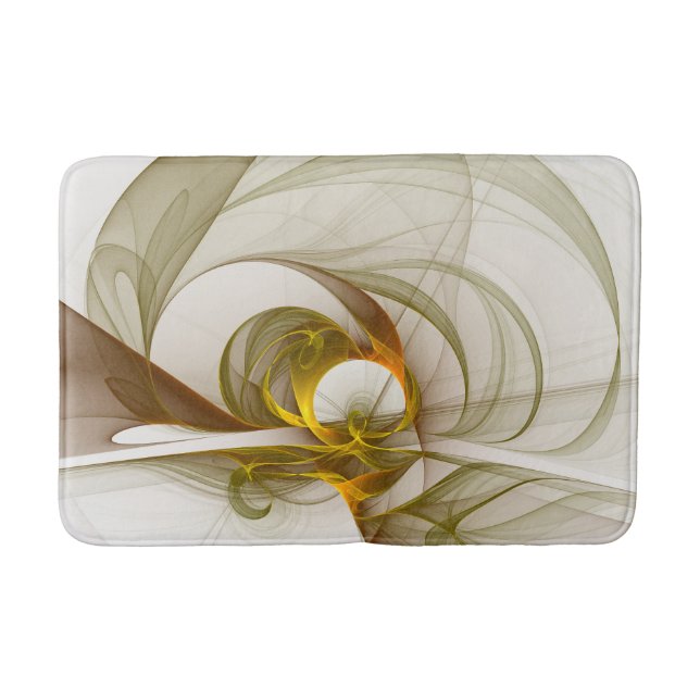 Modern Abstract Precious Metal Colours Fractal Bath Mat (Front)