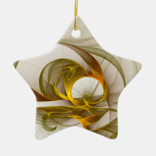 Modern Abstract Precious Metal Colours Fractal Ceramic Tree Decoration