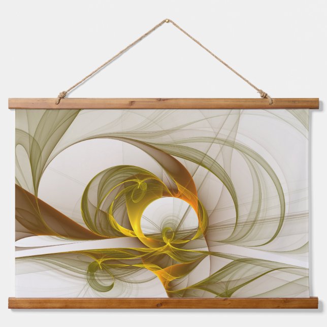 Modern Abstract Precious Metal Colours Fractal Hanging Tapestry (Front)