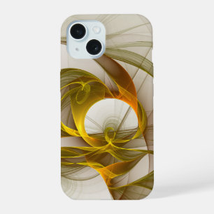 Modern Abstract Precious Metal Colours Fractal iPhone 15 Case