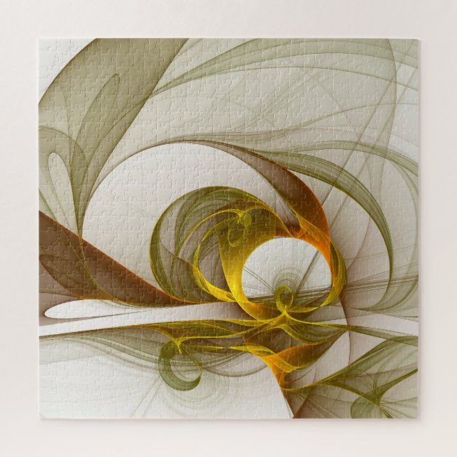 Modern Abstract Precious Metal Colours Fractal Jigsaw Puzzle (Vertical)