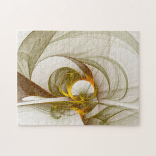 Modern Abstract Precious Metal Colours Fractal Jigsaw Puzzle