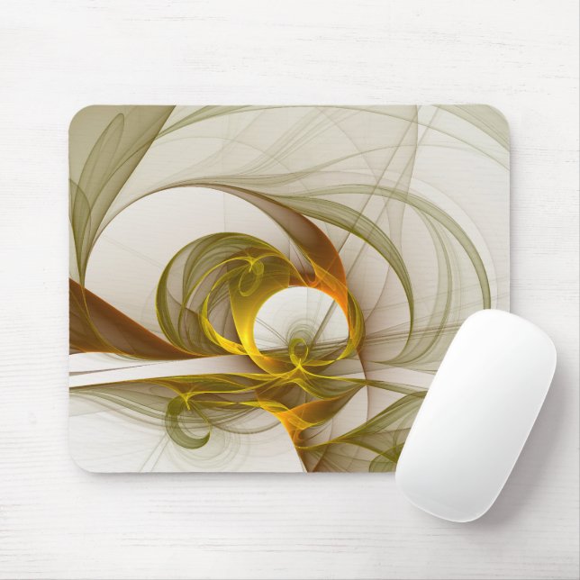 Modern Abstract Precious Metal Colours Fractal Mouse Mat (With Mouse)