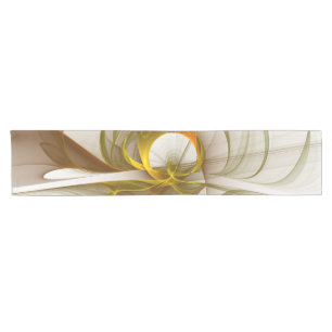 Modern Abstract Precious Metal Colours Fractal Short Table Runner