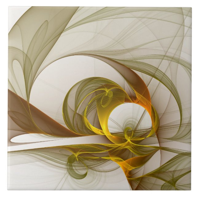 Modern Abstract Precious Metal Colours Fractal Tile (Front)