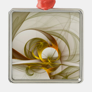 Modern Abstract Precious Metal Colours Fractal Tree Decoration